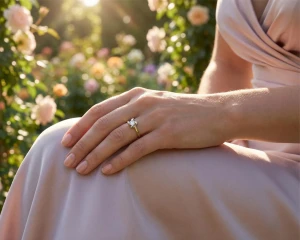 Pierścionek z diamentem ok. 0,15 karata