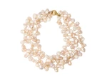 Bransoletka z 3 sznurów pereł słodkowodnych, ze złotym zapięciem, W. KRUK