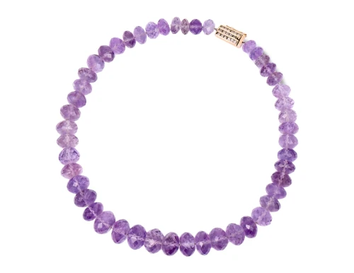 Naszyjnik z ametystów ze złotym, diamentowym zapięciem