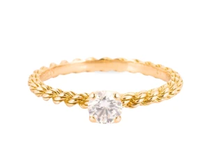 Złoty pierścionek z brylantem, BOUCHERON Solitaire Serpent