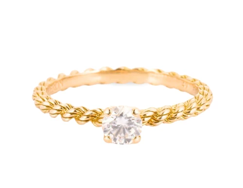 Złoty pierścionek z brylantem, BOUCHERON Solitaire Serpent