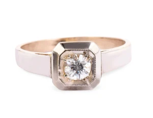 Platynowy pierścionek z diamentem ok. 0,30 ct