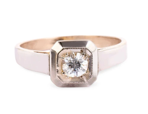Platynowy pierścionek z diamentem ok. 0,30 ct