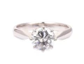 Platynowy pierścionek z brylantem ok. 1,41 ct