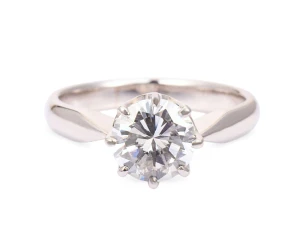 Platynowy pierścionek z brylantem ok. 1,41 ct