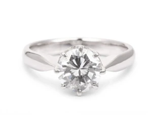 Platynowy pierścionek z brylantem ok. 1,41 ct