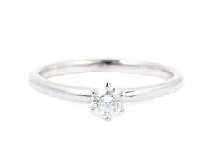 Pierścionek w białym złocie z diamentem ok. 0,28 ct