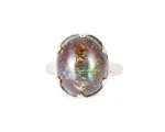 Pierścionek z opalem boulder, opal matrycowy