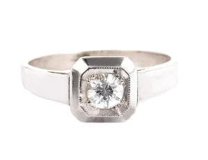 Platynowy pierścionek z diamentem ok. 0,30 ct