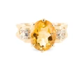 Pierścionek z cytrynem ok. 2,50 ct oraz diamentami
