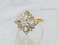 Pierścionek z żółtego złota z diamentami 6741