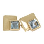 Kolczyki złote z akwamarynami