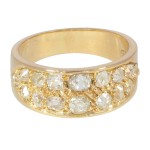 Pierścionek obrączka ze złota z 15 diamentami