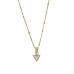 Zawieszka z żółtego złota w kształcie trójkąta z cyrkonią