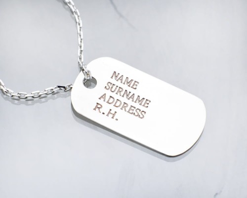 Srebrna zawieszka nieśmiertelnik 04007