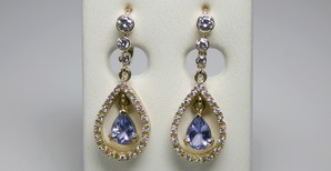 Kolczyki z tanzanitem i diamentami